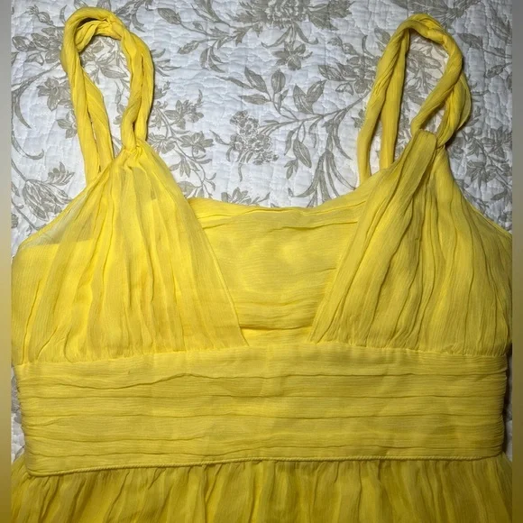 Banana Republic Silk Chiffon Babydoll Party Mini Dress Empire Waist, size 12 - Picture 3 of 16